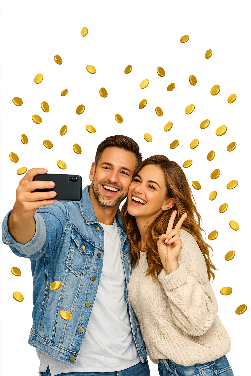 Happy couple taking a selfie